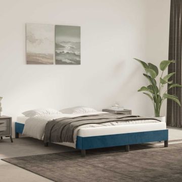 vidaXL Lovos rėmas be čiužinio tamsiai mėlynas 140x190 cm aksomas