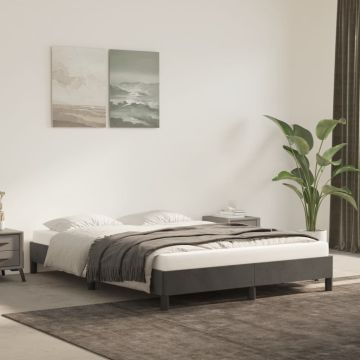 vidaXL Lovos rėmas be čiužinio, tamsiai pilkas, 140x200cm, aksomas
