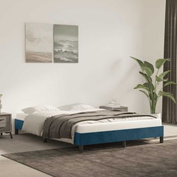 vidaXL Lovos rėmas be čiužinio tamsiai mėlynas 140x200 cm aksomas