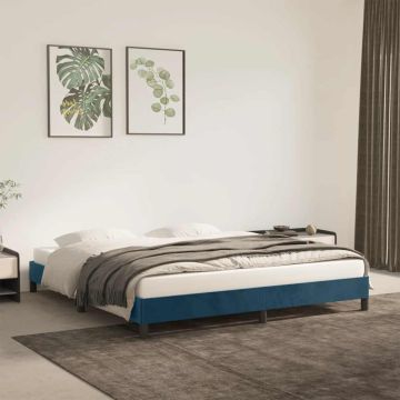 vidaXL Lovos rėmas be čiužinio tamsiai mėlynas 180x200cm aksomas