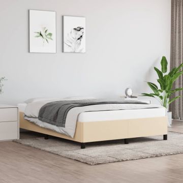 vidaXL Lovos rėmas be čiužinio, kreminės spalvos, 140x190cm, audinys