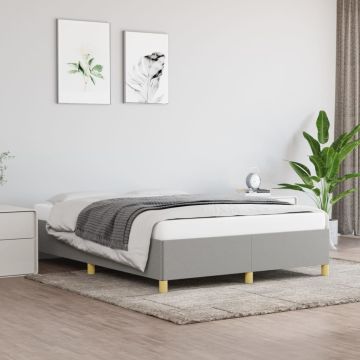vidaXL Lovos rėmas be čiužinio, šviesiai pilkas, 140x190cm, audinys