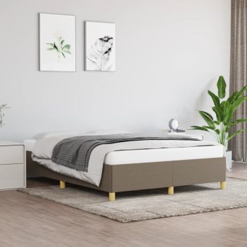 vidaXL Lovos rėmas be čiužinio, taupe spalvos, 140x190cm, audinys