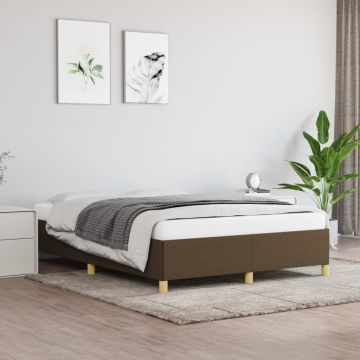 vidaXL Lovos rėmas be čiužinio, tamsiai rudas, 140x200cm, audinys