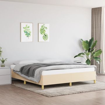 vidaXL Lovos rėmas be čiužinio, kreminės spalvos, 180x200cm, audinys