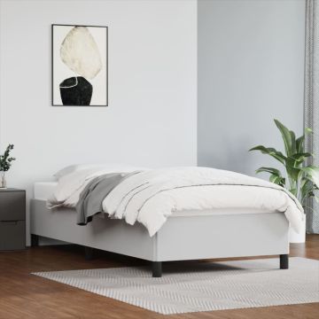 vidaXL Lovos rėmas, baltos, 90x200 cm, dirbtinė oda