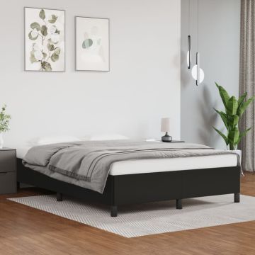 vidaXL Lovos rėmas, juodos, 140x190cm, dirbtinė oda