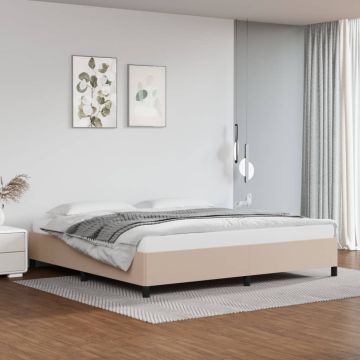 vidaXL Lovos rėmas, kapučino, 200x200 cm, dirbtinė oda