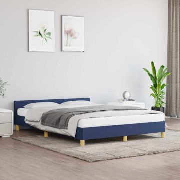 vidaXL Lovos rėmas su galvūgaliu be čiužinio mėlynas 140x200cm audinys