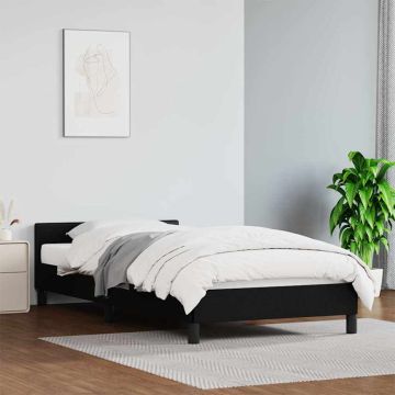 vidaXL Lovos rėmas su galvūgaliu be čiužinio, juodas, 90x200cm