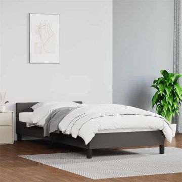 vidaXL Lovos rėmas su galvūgaliu be čiužinio, pilkas, 90x200cm