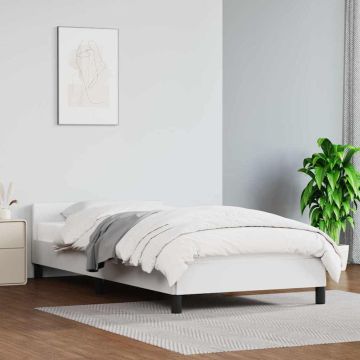 vidaXL Lovos rėmas su galvūgaliu be čiužinio, baltas, 100x200cm