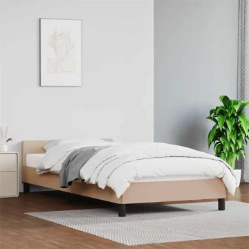 vidaXL Lovos rėmas su galvūgaliu be čiužinio, kapučino, 100x200cm