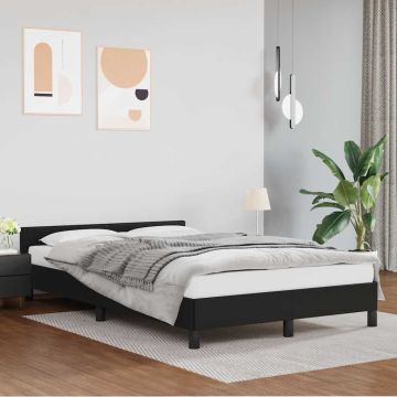 vidaXL Lovos rėmas su galvūgaliu be čiužinio, juodas, 120x200cm
