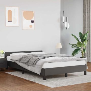 vidaXL Lovos rėmas su galvūgaliu be čiužinio, pilkas, 120x200cm