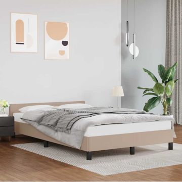 vidaXL Lovos rėmas su galvūgaliu be čiužinio, kapučino, 120x200cm