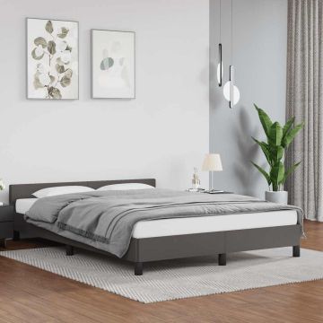 vidaXL Lovos rėmas su galvūgaliu be čiužinio, pilkas, 140x200cm