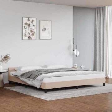 vidaXL Lovos rėmas su galvūgaliu be čiužinio, kapučino, 200x200cm