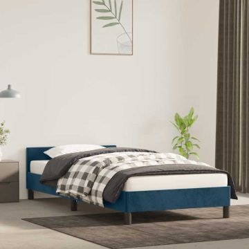 vidaXL Lovos rėmas be čiužinio tamsiai mėlynas 90x200 cm aksomas