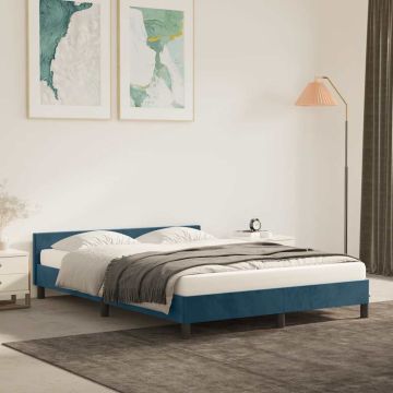 vidaXL Lovos rėmas be čiužinio tamsiai mėlynas 140x200 cm aksomas