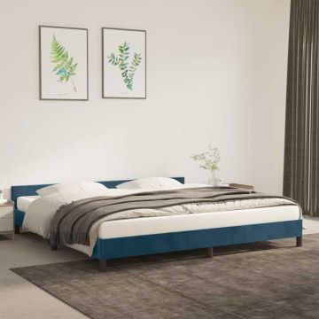 vidaXL Lovos rėmas be čiužinio tamsiai mėlynas 200x200 cm aksomas