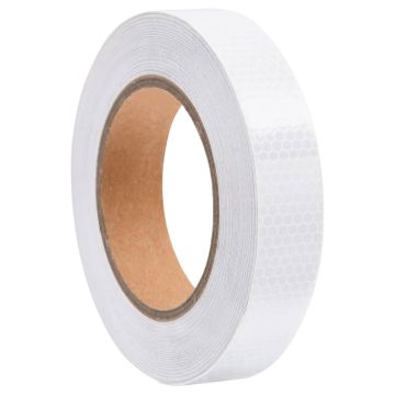 vidaXL Šviesą atspindinti lipni juosta, balta, 2,5cmx20m, PVC