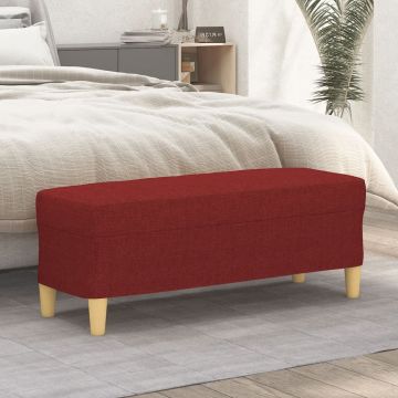 vidaXL Suoliukas, raudonojo vyno spalvos, 100x35x41cm, audinys