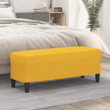 vidaXL Suoliukas, šviesiai geltonos spalvos, 100x35x41cm, audinys
