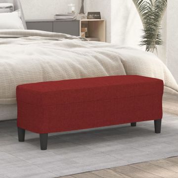 vidaXL Suoliukas, raudonojo vyno spalvos, 100x35x41cm, audinys