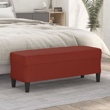 vidaXL Suoliukas, raudonojo vyno spalvos, 100x35x41cm, dirbtinė oda