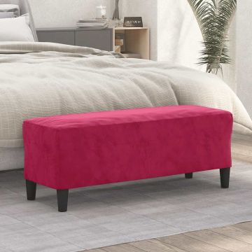 vidaXL Suoliukas, raudonojo vyno spalvos, 100x35x41cm, aksomas