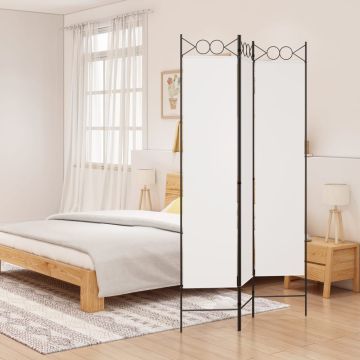 vidaXL Kambario pertvara, 3 dalių, baltos spalvos, 120x200cm, audinys