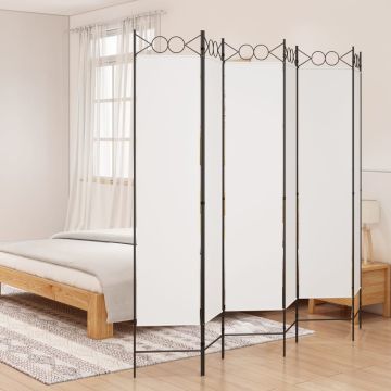 vidaXL Kambario pertvara, 6 dalių, baltos spalvos, 240x200cm, audinys