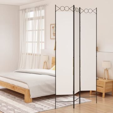 vidaXL Kambario pertvara, 3 dalių, baltos spalvos, 120x220cm, audinys