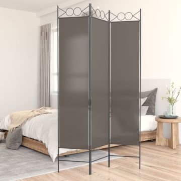 vidaXL Kambario pertvara, 3 dalių, antracito, 120x220cm, audinys