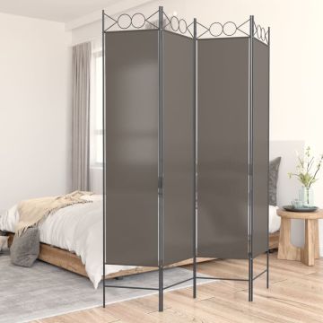 vidaXL Kambario pertvara, 4 dalių, antracito, 160x220cm, audinys