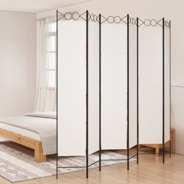 vidaXL Kambario pertvara, 6 dalių, baltos spalvos, 240x220cm, audinys