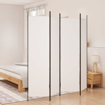vidaXL Kambario pertvara, 4 dalių, baltos spalvos, 200x200cm, audinys