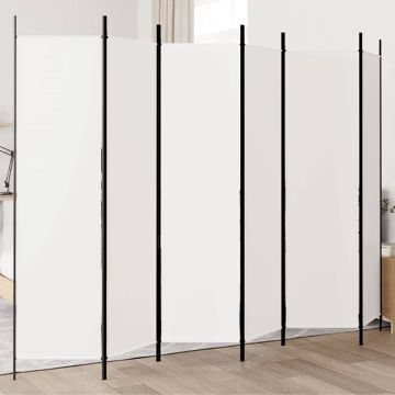 vidaXL Kambario pertvara, 6 dalių, baltos spalvos, 300x200cm, audinys