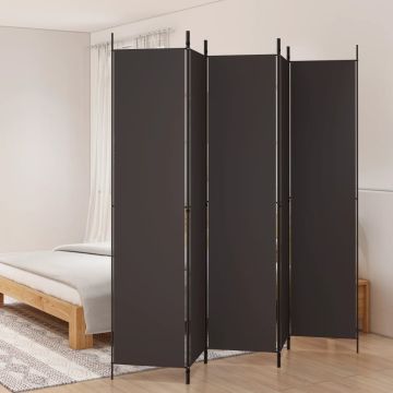 vidaXL Kambario pertvara, 5 dalių, rudos spalvos, 250x220cm, audinys