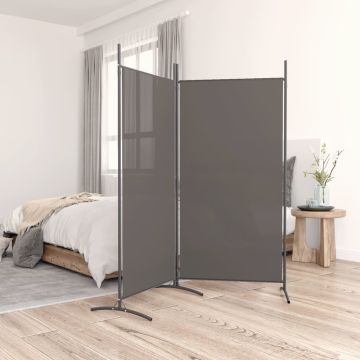 vidaXL Kambario pertvara, 2 dalių, antracito, 175x180cm, audinys