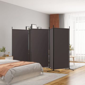 vidaXL Kambario pertvara, 5 dalių, rudos spalvos, 433x180cm, audinys