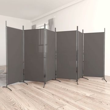vidaXL Kambario pertvara, 6 dalių, antracito, 520x180cm, audinys