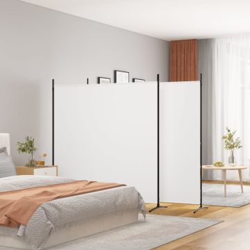 vidaXL Kambario pertvara, 3 dalių, baltos spalvos, 525x180cm, audinys