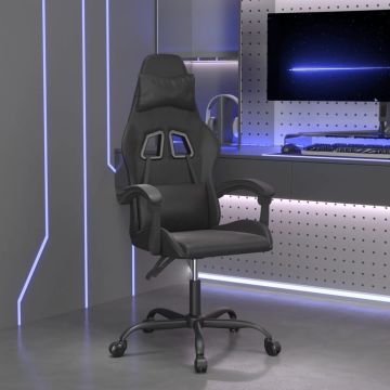 vidaXL Pasukama žaidimų kėdė, juodos spalvos, dirbtinė oda
