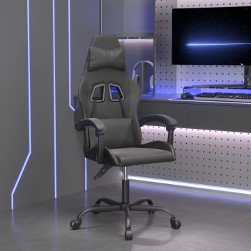 vidaXL Pasukama žaidimų kėdė, juodos spalvos, dirbtinė oda