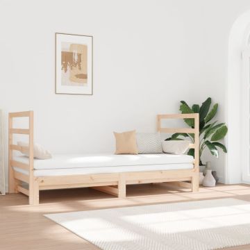 vidaXL Ištraukiama lova, 2x(90x190)cm, pušies medienos masyvas