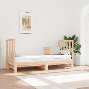 vidaXL Ištraukiama lova, 2x(90x190)cm, pušies medienos masyvas