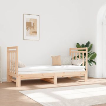 vidaXL Ištraukiama lova, 2x(90x190)cm, pušies medienos masyvas