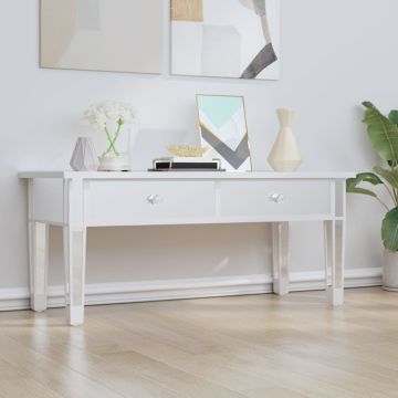 vidaXL Veidrodinis kavos staliukas, 106x45x45cm, mediena ir stiklas